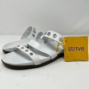 Strive Women's White Leather Sandals